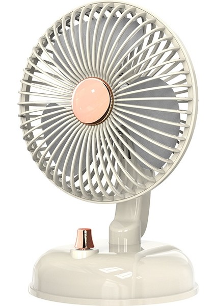 F10 Taşınabilir Sessiz Masaüstü Retro Hareketli Kafa USB Fan Süt Beyaz (Yurt Dışından)