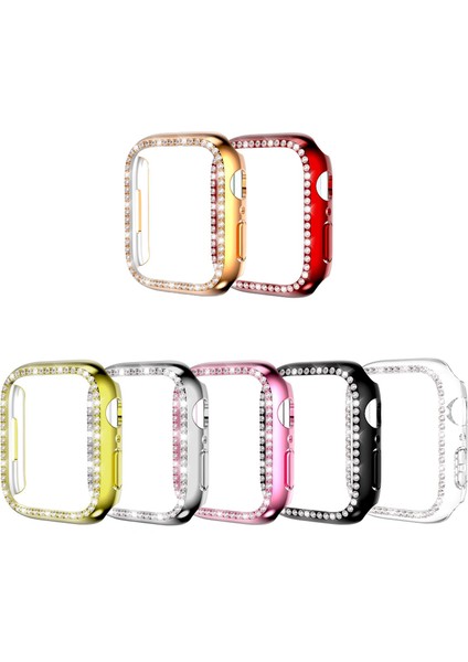 Apple Watch 7 41 mm Uyumlu Kasa Koruyucu Taşlı Tasarım Metalik Renk Gövde Koruma (Önü Açık) fiyatları