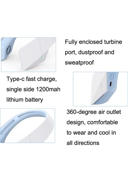 F58 Sports Sessiz Taşınabilir USB Asma Boyun Bladess Fan Gri (Yurt Dışından) modelleri