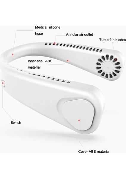 F2 USB Dış Mekan Taşınabilir Asma Boyun Fanı Mavi (Yurt Dışından)