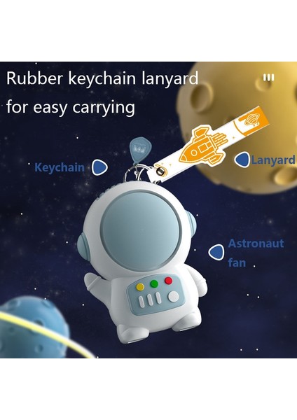 6052 USB Şarj Mini Astronot Şekli Bladeless Fan Mavi (Yurt Dışından)