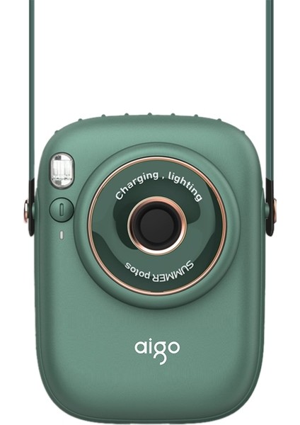 Aıgo Agf-05 Taşınabilir Bel ve Boyun Asılı Küçük Fan Işık ve Üç Hızlı Rüzgar Ayarı (Yeşil) modelleri