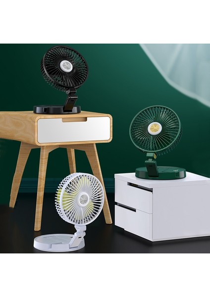 FF-996 Masaüstü Katlanır Masa Lambası Fan Öğrenci Yurt Masaüstü USB Sessiz Fan (Yükseltilmiş Versiyon-Green)