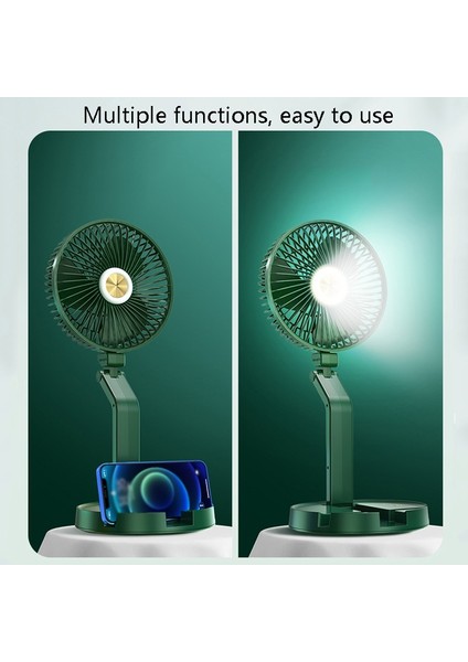 FF-996 Masaüstü Katlanır Masa Lambası Fan Öğrenci Yurt Masaüstü USB Sessiz Fan (Yükseltilmiş Versiyon-Green)