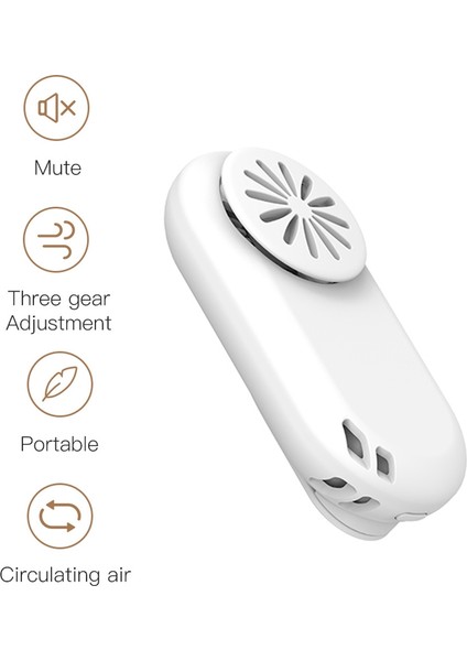 K1 Mini Klips Tipi Maske Fan USB Şarj 3 Vitesli Ayarlanabilir Küçük Fan Beyaz (Yurt Dışından)