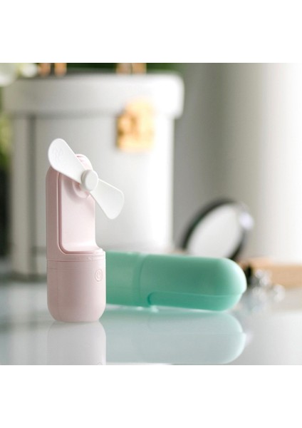 USB Şarj El Tipi Mini Katlanır Fan Masaüstü Fan (Pembe)