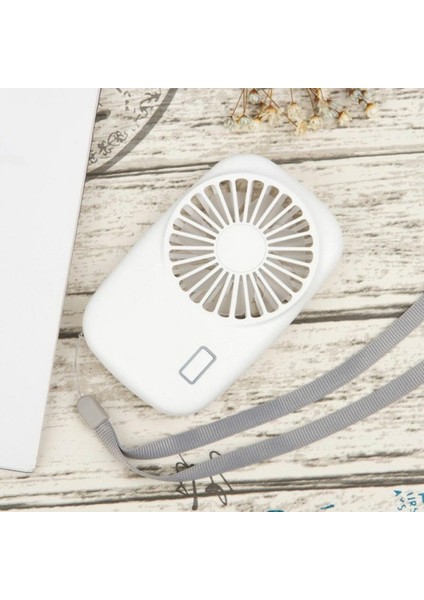 Taşınabilir El Tutuldu USB Şarj Edilebilir Mini Fan Beyaz (Yurt Dışından)