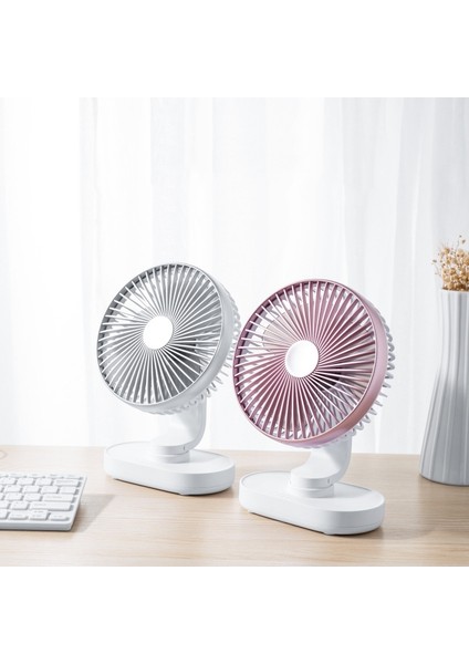 D77 Masaüstü Otomatik Sarılma Hhead Fan Sessiz Taşınabilir Ev Ofis Yurt USB Fan Gül Pembe (Yurt Dışından)