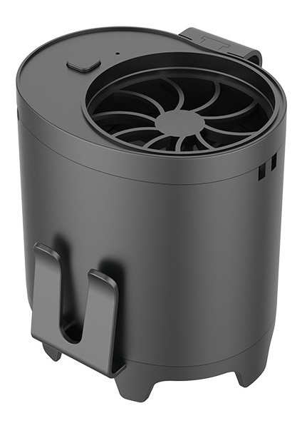 Asılı Boyun Asılı Bel Fan Sessiz Açık Hava Sporları USB Bladeless Fan Siyah (Yurt Dışından)