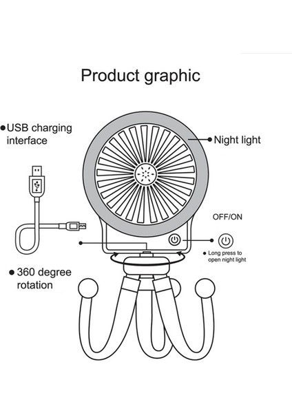 Mini Ahtapot Gece Işık Fan Çocukları Sevimli Bebek Taşıyıcı Taşınabilir USB Şarj Fanı Rastgele Stil Renk Teslimat fırsatları