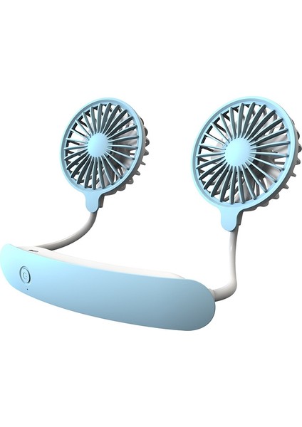 F6 Açık Mini Asma Boyun Fan USB Şarj Küçük Fan Mavi (Yurt Dışından)