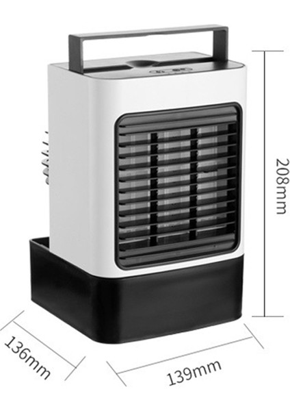 USB Şarj Edilebilir Mini Klima Ev Yatak Odası Masası Fan Mavi (Yurt Dışından)