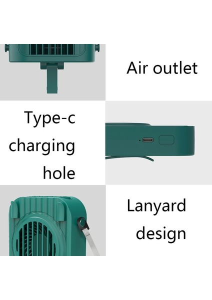 Y-2 Asma Boyun Fan Masaüstü USB Spor Açık Hava Taşınabilir Fan (Mavi)(Yurt Dışından)