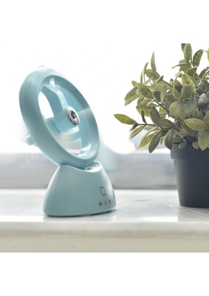 Mini USB Şarj Edilebilir Sprey Fan Öğrenci Yurt Ofis Masaüstü Sessiz Fan (Buzlu Gökyüzü Mavisi) modelleri