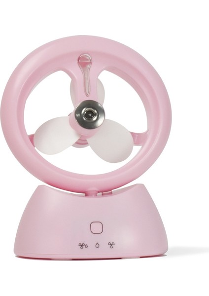 Mini USB Şarj Edilebilir Sprey Fan Öğrenci Yurt Ofis Masaüstü Sessiz Fan Buzlu Pembe (Yurt Dışından)