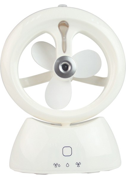 Mini USB Şarj Edilebilir Sprey Fan Öğrenci Yurt Ofis Masaüstü Sessiz Fan Parlak Beyaz (Yurt Dışından)