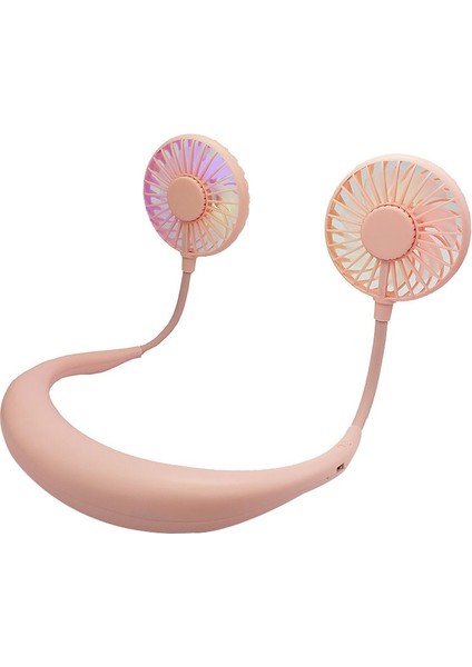 Mini Asılı Boyun Tipi Fan Açık LED Fan Pembe (Yurt Dışından)
