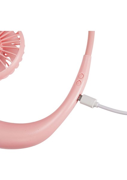 Mini Asılı Boyun Tipi Fan Açık LED Fan Pembe (Yurt Dışından)