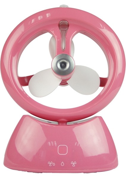 Mini USB Şarj Edilebilir Sprey Fan Öğrenci Yurt Ofis Masaüstü Sessiz Fan (Parlak Karpuz Kırmızısı)
