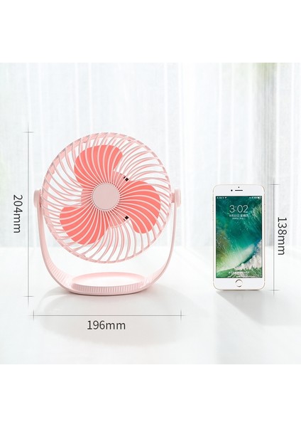 F12 Taşınabilir Dönebilir USB Şarj Şeriti Masaüstü Fan 3 Hızlı Kontrol Mavi (Yurt Dışından)
