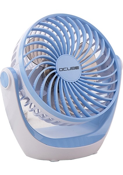 D602 4W USB Şarj Taşınabilir Masaüstü Fan, 3 Hız Kontrolü (Sky Mavisi)