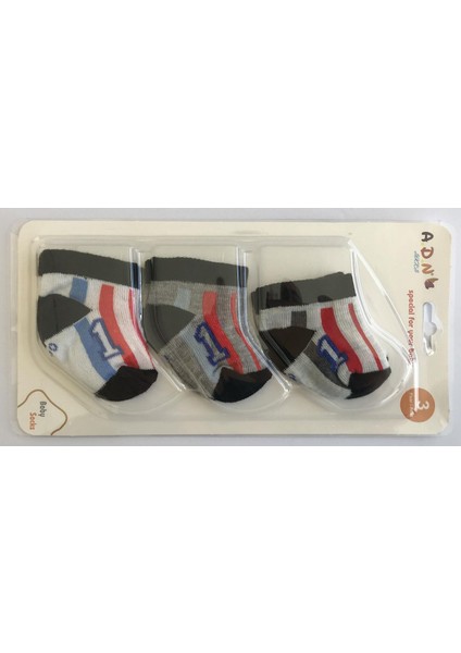 3 Adet Erkek Bebek Çorap Seti 0-6 Ay Yenidoğan ÇORABI-001