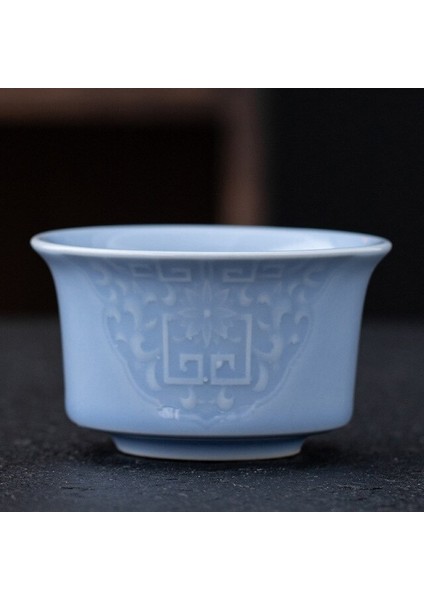 Celadon Vintage Seramik Kahve Kupa Çay Bardağı Yaratıcı Kabartmalı Yeni Çin Tarzı Büyük Çay Polonları Ev Ofis Drinkware | Teacups