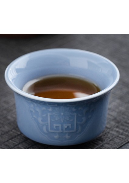 Celadon Vintage Seramik Kahve Kupa Çay Bardağı Yaratıcı Kabartmalı Yeni Çin Tarzı Büyük Çay Polonları Ev Ofis Drinkware | Teacups