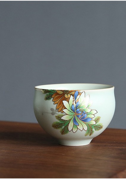 Sevimli Altın Teacups Lüks Porselen Sır Kupası Ev Vintage Matcha Çay Bardağı Seramik Japon Kubek Do Herbaty Küçük Kase AC50TC | Teacups
