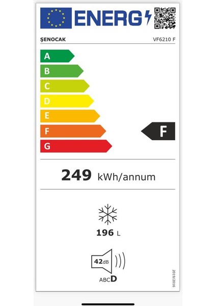 VF-6210 196 Lt 6 Çekmeceli Derin Dondurucu