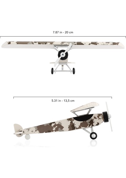 Ahşap Askeri Kamuflaj Tasarımlı Uçak Maketi Model B