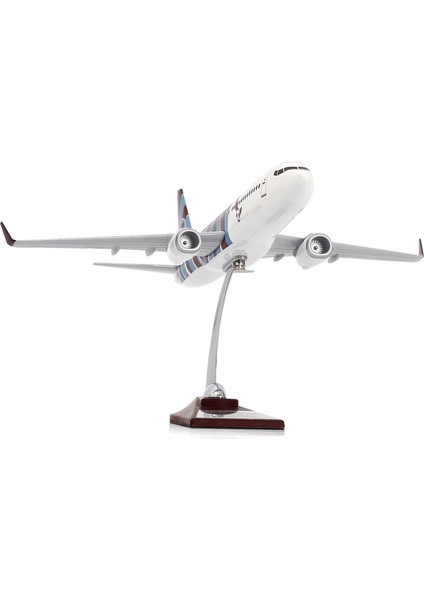 Boeing 737-800 Bordo Mavi Taraftar Özel Tasarımlı 1/100 Maket Uçak, Model A