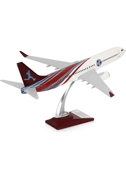 - Maket Uçak Boeing 737-800 1/100 - Bordo Mavi Taraftar, Özel Tasarım Model Uçak