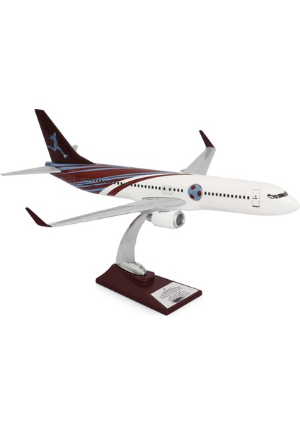 - Maket Uçak Boeing 737-800 1/100 - Bordo Mavi Taraftar, Özel Tasarım Model Uçak