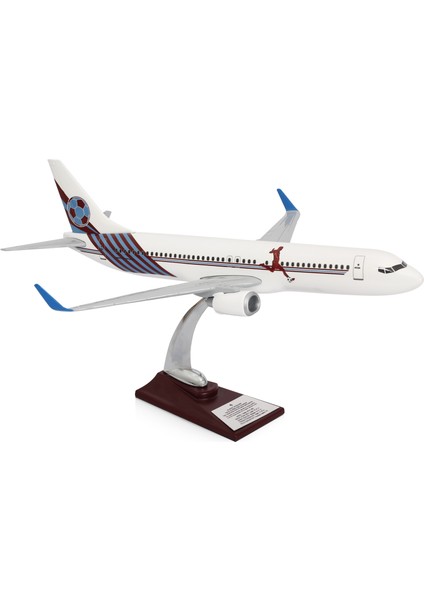 - Maket Uçak Boeing 737-800 1/100 - Bordo Mavi Taraftar, Özel Tasarım Model Uçak