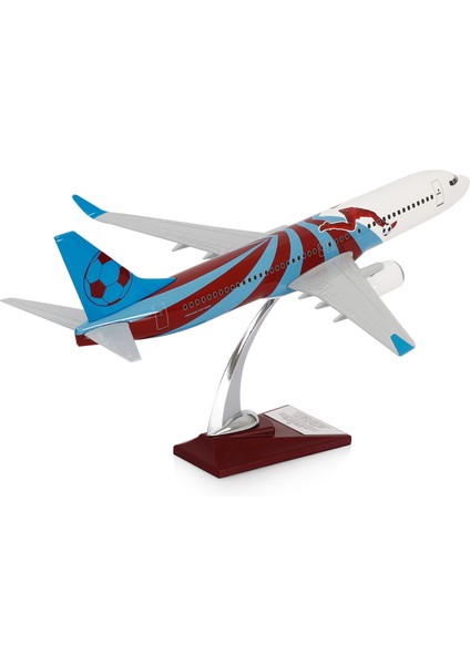 - Maket Uçak Boeing 737-800 1/100 - Bordo Mavi Taraftar, Özel Tasarım Model Uçak