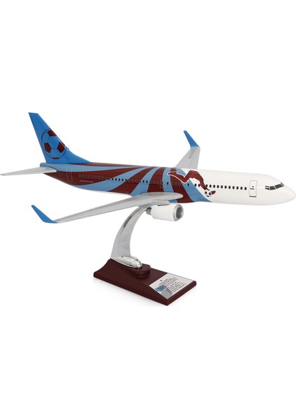 - Maket Uçak Boeing 737-800 1/100 - Bordo Mavi Taraftar, Özel Tasarım Model Uçak