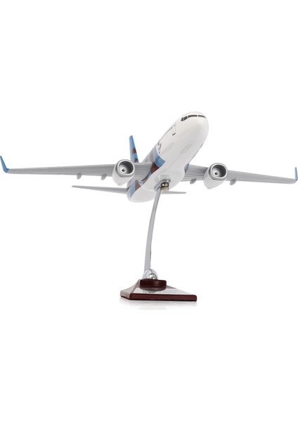 - Maket Uçak Boeing 737-800 1/100 - Bordo Mavi Taraftar, Özel Tasarım Model Uçak