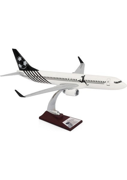 - Maket Uçak Boeing 737-800 1/100 - Siyah Beyaz Taraftar, Özel Tasarım Model Uçak