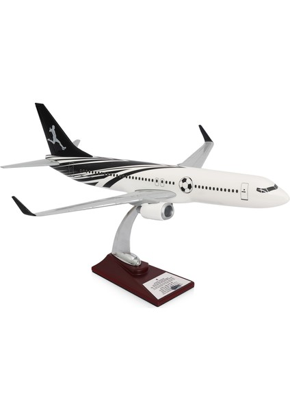 - Maket Uçak Boeing 737-800 1/100 - Siyah Beyaz Taraftar, Özel Tasarım Model Uçak