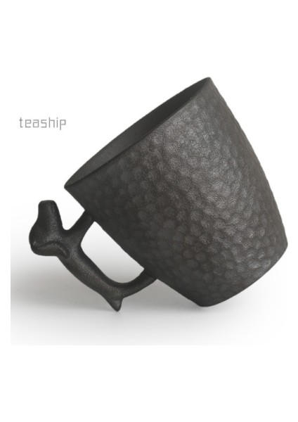 Seramik Çay Kılıfı Sevimli Köpek Çin Çay Kupası Drinkware 120ML | Çay Fincanı (Siyah)