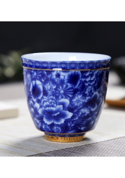Çin Jingdezhen Mavi ve Beyaz Porselen Çay Bardağı Küçük Çay Kase Seramik Çay Fincanı Kahve Bira Şarap Kupa | Teacups fırsatları