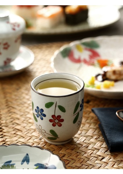 Geleneksel Çin Tarzı Handpainted 200 ml Seramik Çay Fincanı Çin Porselen Kahve Fincanı Kupa H044 | Çay Fincanı (Beyaz)