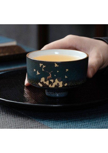 4 Adet Japon Seramik Kung Fu Çay Bardağı Çay Fincanı Koku Kokulu Kupası Bardak Hediye Kutusu Kung Fu Çay Seti Tören Kupası Porselen Çay Fincanlar | Teacups
