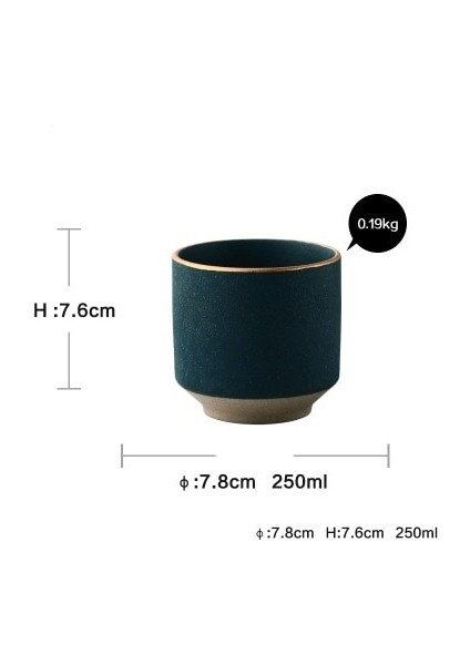Avrupa Tarzı Mermer Seramik Drinkware Yeşil Renk Fincan Altın Yan Şarap Çay Bardağı 250ML | Çay Fincanı