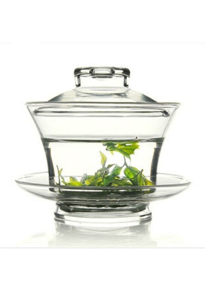 1 Adet 150 ml Gaiwan Kalın Cam Çay Bardağı Yüksek Isıya Dayanıklı Kepçe Çay Boşaltma El Kung Fu Çay Oyunu | Teacups