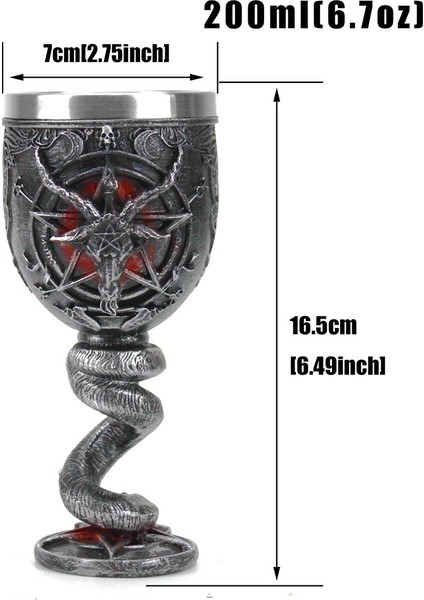 Pentagram Boynuz Kadeh Şarap Cam Gotik Wicca Pagan Mistik Tankard Kahve Bira Kupalar Mistik Wicca Fan Hediye | Şarap Kadehleri fırsatları