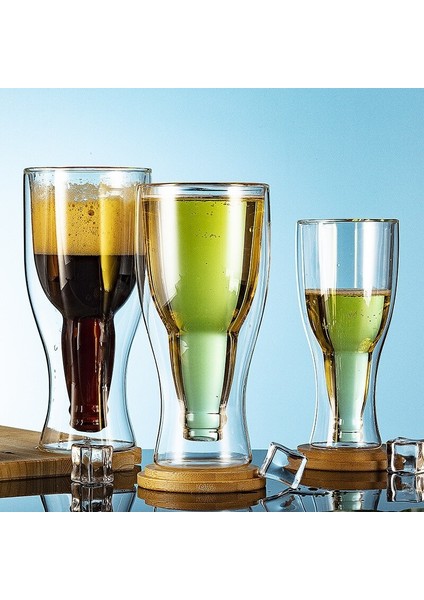 1 Adet 250 ml Bira Swig Kokteyl Gözlükleri Çift Duvar Cam Yaratıcı Kahve Çay Bardağı Suyu Kupalar Süt Cafe Kupası Aksesuarları | Şeffaf