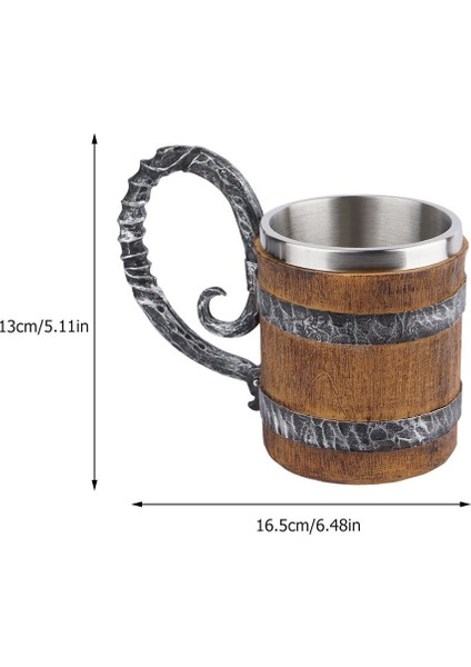 1 Adet Ahşap Kupa Kullanımlık Reçine Kupa Yenilik Oak Bira Steins | Kupalar fırsatları