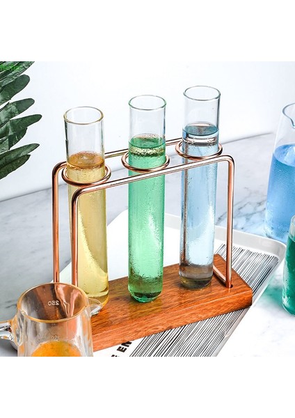 Yaratıcı Test Tüpü Dumanlı Kokteyl Cam Set Maç Tutucu Bar Restoran Büyük Boy Burette Standı Şampanya Flüt Şarap Bardak | Kokteyl Camı